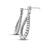 Diamond Drop Earrings: 5 Carat Diamond Drop Earrings In 14K White Gold, 1 1/2 Inches Image-2