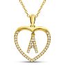 Letter A 1/5ct Diamond Initial Necklace In Yellow Gold Over Sterling Silver, 16 Inches Image-1