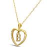 Letter B 1/5ct Diamond Initial Necklace In Yellow Gold Over Sterling Silver, 16 Inches Image-2