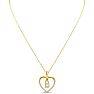 Letter B 1/5ct Diamond Initial Necklace In Yellow Gold Over Sterling Silver, 16 Inches Image-3