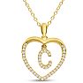 Letter C 1/5ct Diamond Initial Necklace In Yellow Gold Over Sterling Silver, 16 Inches Image-1