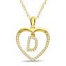 Letter D 1/5ct Diamond Initial Necklace In Yellow Gold Over Sterling Silver, 16 Inches Image-1