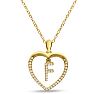 Letter F 1/5ct Diamond Initial Necklace In Yellow Gold Over Sterling Silver, 16 Inches Image-1