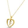 Letter F 1/5ct Diamond Initial Necklace In Yellow Gold Over Sterling Silver, 16 Inches Image-2