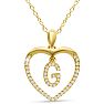 Letter G 1/5ct Diamond Initial Necklace In Yellow Gold Over Sterling Silver, 16 Inches Image-1