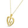 Letter H 1/5ct Diamond Initial Necklace In Yellow Gold Over Sterling Silver, 16 Inches Image-2