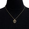 Letter H 1/5ct Diamond Initial Necklace In Yellow Gold Over Sterling Silver, 16 Inches Image-7