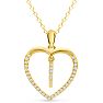 Letter I 1/5ct Diamond Initial Necklace In Yellow Gold Over Sterling Silver, 16 Inches Image-1