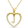 Letter J 1/5ct Diamond Initial Necklace In Yellow Gold Over Sterling Silver, 16 Inches Image-1