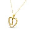 Letter J 1/5ct Diamond Initial Necklace In Yellow Gold Over Sterling Silver, 16 Inches Image-2