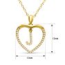 Letter J 1/5ct Diamond Initial Necklace In Yellow Gold Over Sterling Silver, 16 Inches Image-6