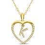 Letter K 1/5ct Diamond Initial Necklace In Yellow Gold Over Sterling Silver, 16 Inches Image-1