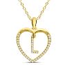 Letter L 1/5ct Diamond Initial Necklace In Yellow Gold Over Sterling Silver, 16 Inches Image-1