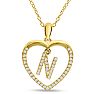 Letter N 1/5ct Diamond Initial Necklace In Yellow Gold Over Sterling Silver, 16 Inches Image-1