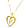 Letter P 1/5ct Diamond Initial Necklace In Yellow Gold Over Sterling Silver, 16 Inches Image-2