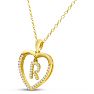 Letter R 1/5ct Diamond Initial Necklace In Yellow Gold Over Sterling Silver, 16 Inches Image-2