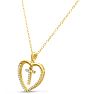 Letter T 1/5ct Diamond Initial Necklace In Yellow Gold Over Sterling Silver, 16 Inches Image-2