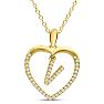 Letter V 1/5ct Diamond Initial Necklace In Yellow Gold Over Sterling Silver, 16 Inches Image-1