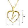 Letter V 1/5ct Diamond Initial Necklace In Yellow Gold Over Sterling Silver, 16 Inches Image-6