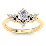1 Carat Intricate Diamond Engagement Ring In 14K Yellow Gold Image-1