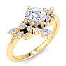 1 Carat Intricate Lab Grown Diamond Engagement Ring In 14K Yellow Gold Image-2