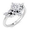 1 Carat Intricate Moissanite Engagement Ring In 14K White Gold Image-2