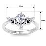 1 Carat Intricate Moissanite Engagement Ring In 14K White Gold Image-5