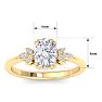 2 Carat Cushion Cut Diamond Engagement Ring In 14K Yellow Gold Image-5