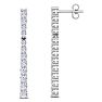 1 Carat Lab Grown Diamond Bar Earrings In 14 Karat White Gold, 1 Inch Image-1