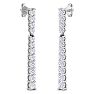 1 Carat Lab Grown Diamond Bar Earrings In 14 Karat White Gold, 1 Inch Image-2