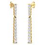 1 Carat Lab Grown Diamond Bar Earrings In 14 Karat Yellow Gold, 1 Inch Image-2