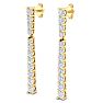 1 Carat Lab Grown Diamond Bar Earrings In 14 Karat Yellow Gold, 1 Inch Image-4