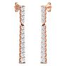 1 Carat Lab Grown Diamond Bar Earrings In 14 Karat Rose Gold, 1 Inch Image-2