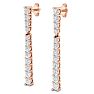 1 Carat Lab Grown Diamond Bar Earrings In 14 Karat Rose Gold, 1 Inch Image-4