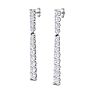 2 Carat Lab Grown Diamond Bar Earrings In 14 Karat White Gold, 1 1/2 Inches Image-2