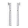 2 Carat Lab Grown Diamond Bar Earrings In 14 Karat White Gold, 1 1/2 Inches Image-4