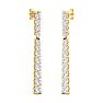 2 Carat Lab Grown Diamond Bar Earrings In 14 Karat Yellow Gold, 1 1/2 Inches Image-2