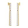 2 Carat Lab Grown Diamond Bar Earrings In 14 Karat Yellow Gold, 1 1/2 Inches Image-2