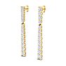 2 Carat Lab Grown Diamond Bar Earrings In 14 Karat Yellow Gold, 1 1/2 Inches Image-4