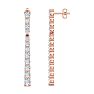 2 Carat Lab Grown Diamond Bar Earrings In 14 Karat Rose Gold, 1 1/2 Inches Image-1