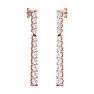 2 Carat Lab Grown Diamond Bar Earrings In 14 Karat Rose Gold, 1 1/2 Inches Image-2