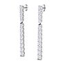 4 Carat Lab Grown Diamond Bar Earrings In 14 Karat White Gold, 1 3/4 Inches Image-2