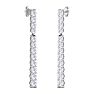 4 Carat Lab Grown Diamond Bar Earrings In 14 Karat White Gold, 1 3/4 Inches Image-4