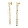 4 Carat Lab Grown Diamond Bar Earrings In 14 Karat Yellow Gold, 1 3/4 Inches Image-2