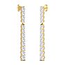 4 Carat Lab Grown Diamond Bar Earrings In 14 Karat Yellow Gold, 1 3/4 Inches Image-4