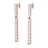 4 Carat Lab Grown Diamond Bar Earrings In 14 Karat Rose Gold, 1 3/4 Inches Image-2