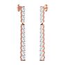 4 Carat Lab Grown Diamond Bar Earrings In 14 Karat Rose Gold, 1 3/4 Inches Image-4