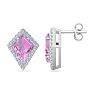 Pink Topaz Earrings: 2 1/5 Carat Pink Topaz and Diamond Earrings Image-1