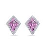 Pink Topaz Earrings: 2 1/5 Carat Pink Topaz and Diamond Earrings Image-2