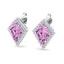 Pink Topaz Earrings: 2 1/5 Carat Pink Topaz and Diamond Earrings Image-3